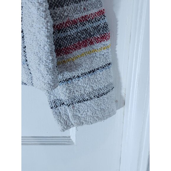 Earthbound Trading Co Baja Hoodie Striped Pullover Sweatshirt Medium Cotton Blen - Picture 5 of 14